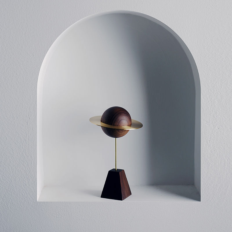 Luxury Asteroid Aromatherapy Oil Diffuser — Black Walnut Sculptural Home Scent