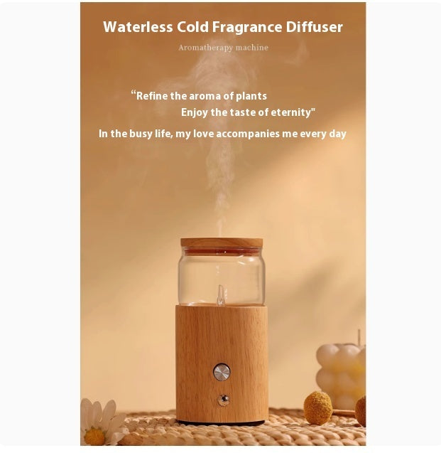 Luxury Waterless Anhydrous Essential Oil Aroma Diffuser — Rechargeable Cold Fragrance Diffuser, Negative Ion, Odor Eliminator