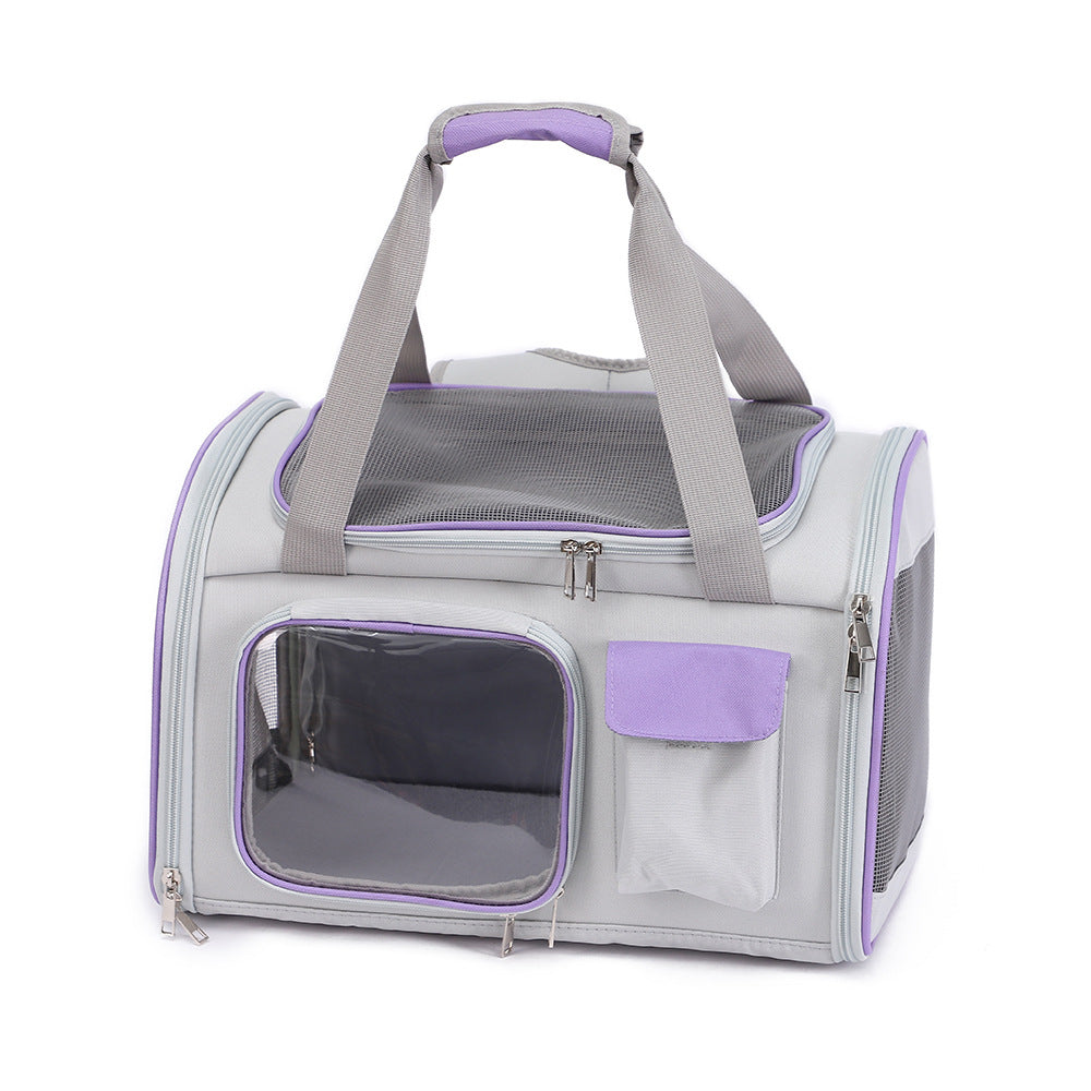 Luxury Foldable Dual-Purpose Pet Shoulder Bag – Cat & Small Dog Carrier