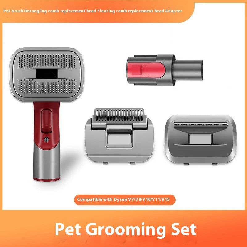 Luxury Professional Pet Hair Suction Grooming Kit — 5-Suit Shaver & Comb Set for Dogs & Cats