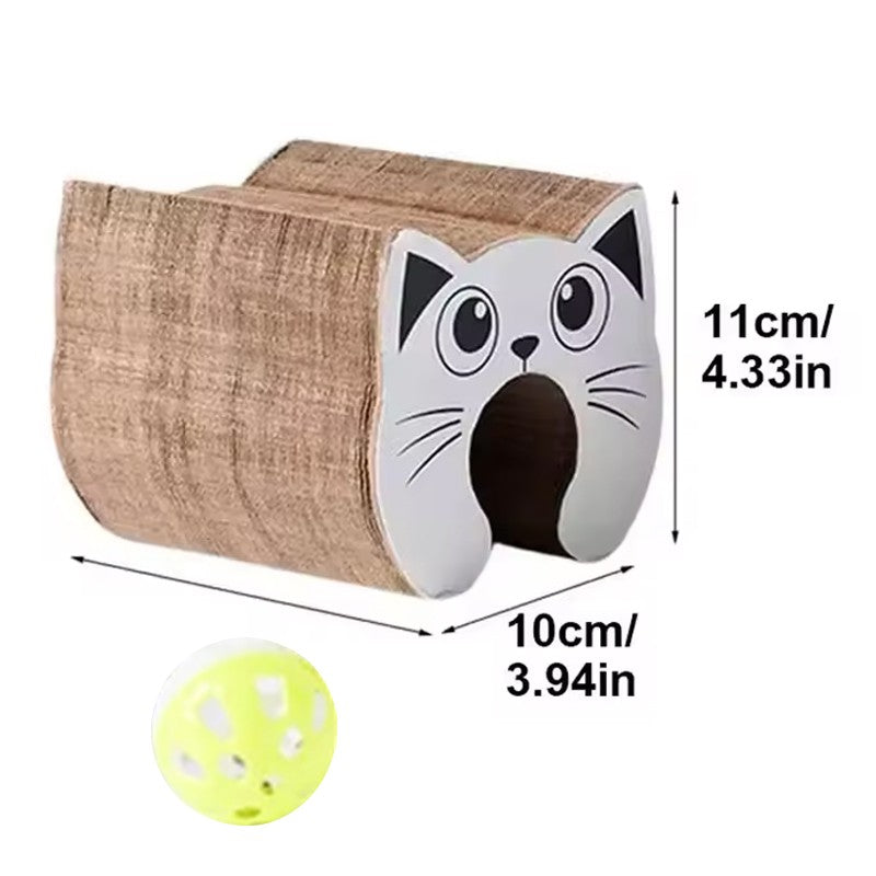PawKurl Accordion Cat Scratcher Toy – 3-in-1 Honeycomb Scratcher, Bell Ball Track & Cat Bed