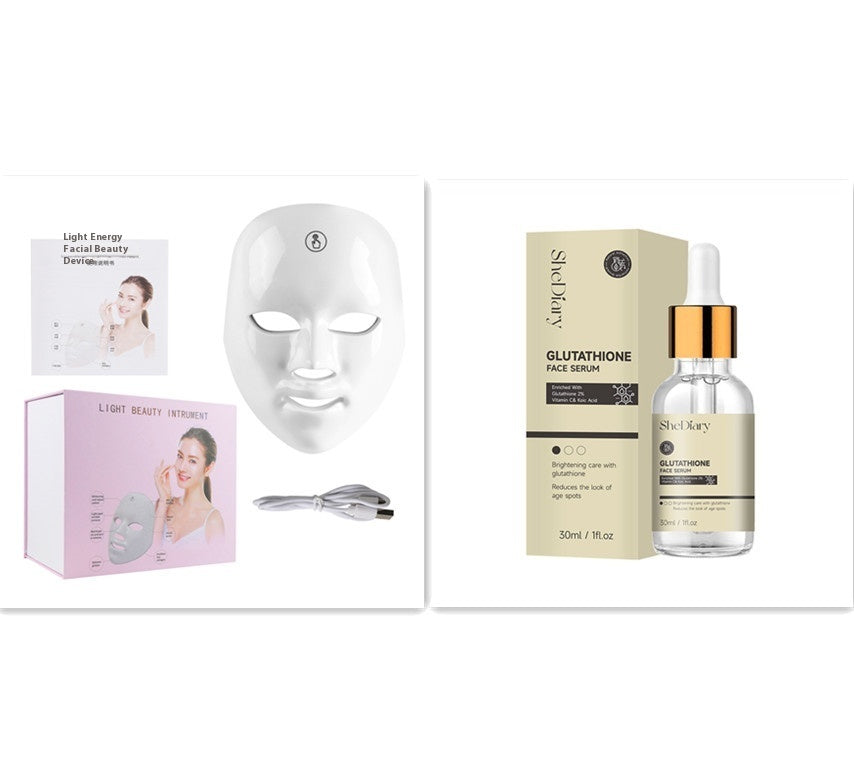 7-Color LED Photon Face Mask | Skin Rejuvenation & Glutathione Brightening Kit