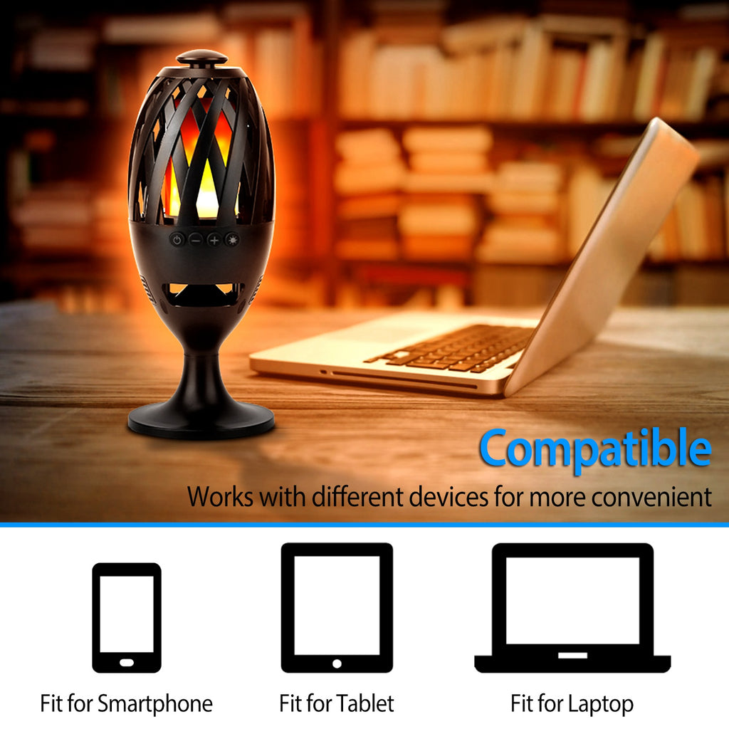LED Flame Torch Bluetooth Speaker — Outdoor Waterproof Stereo Bass for Party & Camping