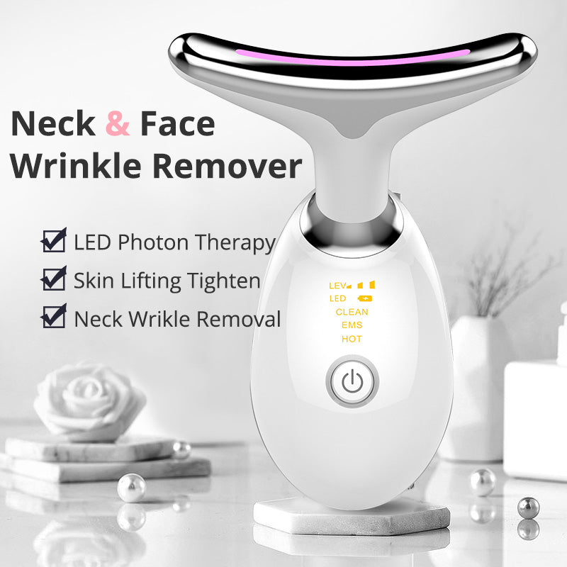 Luxury EMS Thermal Neck Lifting & Tightening Massager — Microcurrent Skin Renewal & 3-Color LED Photon Therapy