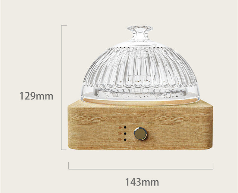 Luxury Solid Wood Glass Aroma Diffuser & Humidifier — Ultrasonic, Aromatherapy, Sleep Aid, Timer