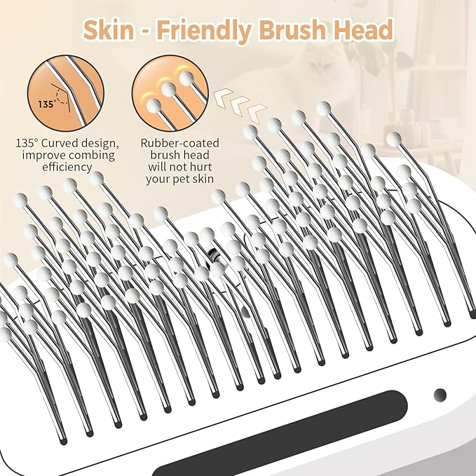 Image 1: "3-in-1 pet steam brush with water spray for cats and dogs"
Image 2: "Pet grooming brush with water mist spray and release button"
Image 3: "Steam brush grooming cat with water spray technology"
Image 4: "Self-cleaning pet brush with spray for long and short hair"
Image 5: "Water spray grooming comb removing pet hair and shedding"
Image 6: "3-in-1 steam brush with refillable water tank for pets"
Image 7: "Pet steam brush showing one-click release button feature"
Image 8: "Grooming brush with water 