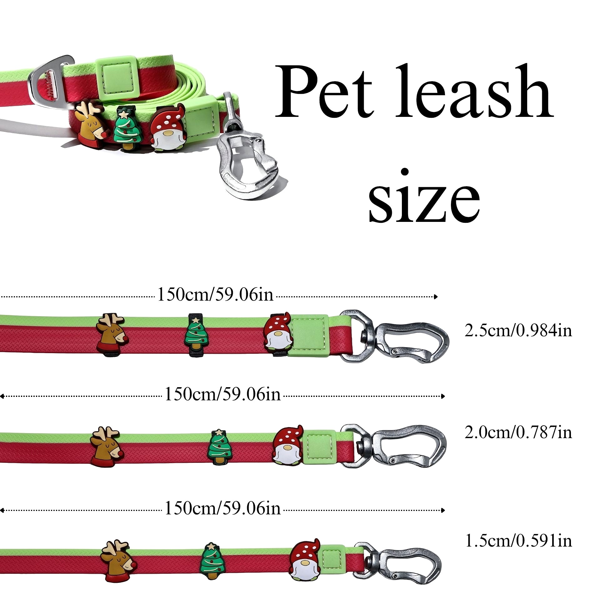 Dual-Color Embossed Pet Leash Set — Waterproof PVC Collar & Leash with DIY Accessories for Dogs