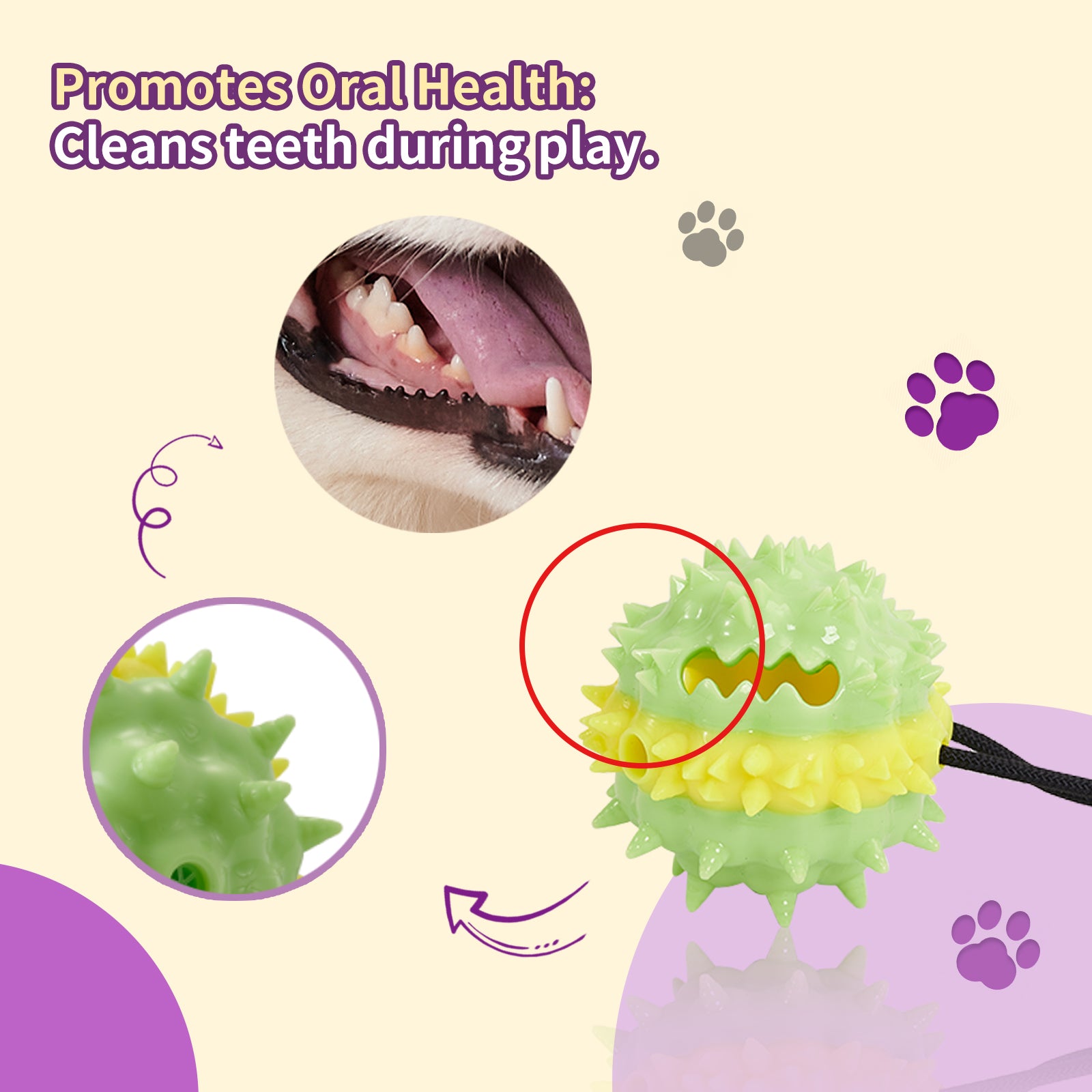 PawTreat 3-in-1 Rope Squeaky Leaking Food Ball Toy – Interactive Treat Dispenser for Cats & Dogs