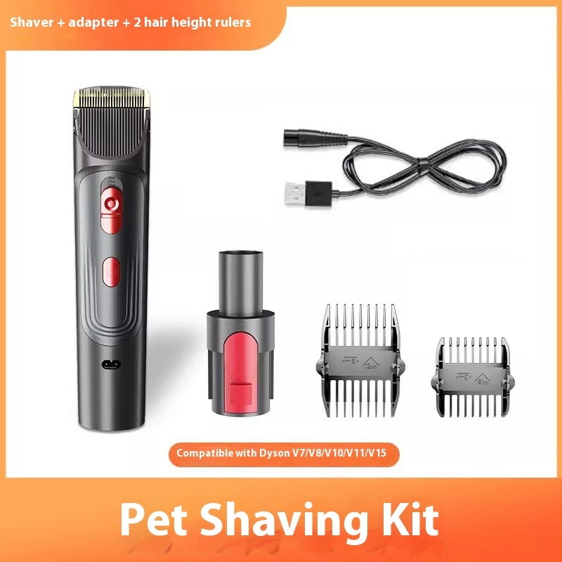 Luxury Professional Pet Hair Suction Grooming Kit — 5-Suit Shaver & Comb Set for Dogs & Cats