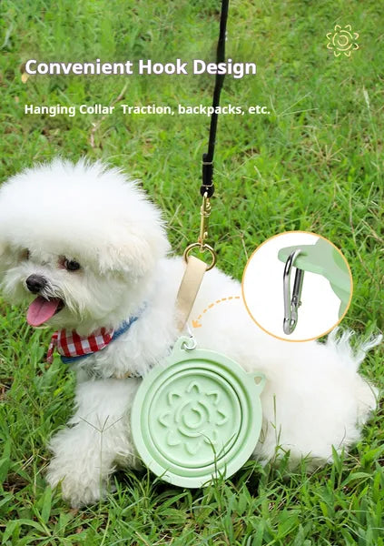 3-in-1 Collapsible Pet Travel Bowl — Slow Feeder, Suction Cup & Collar Hook