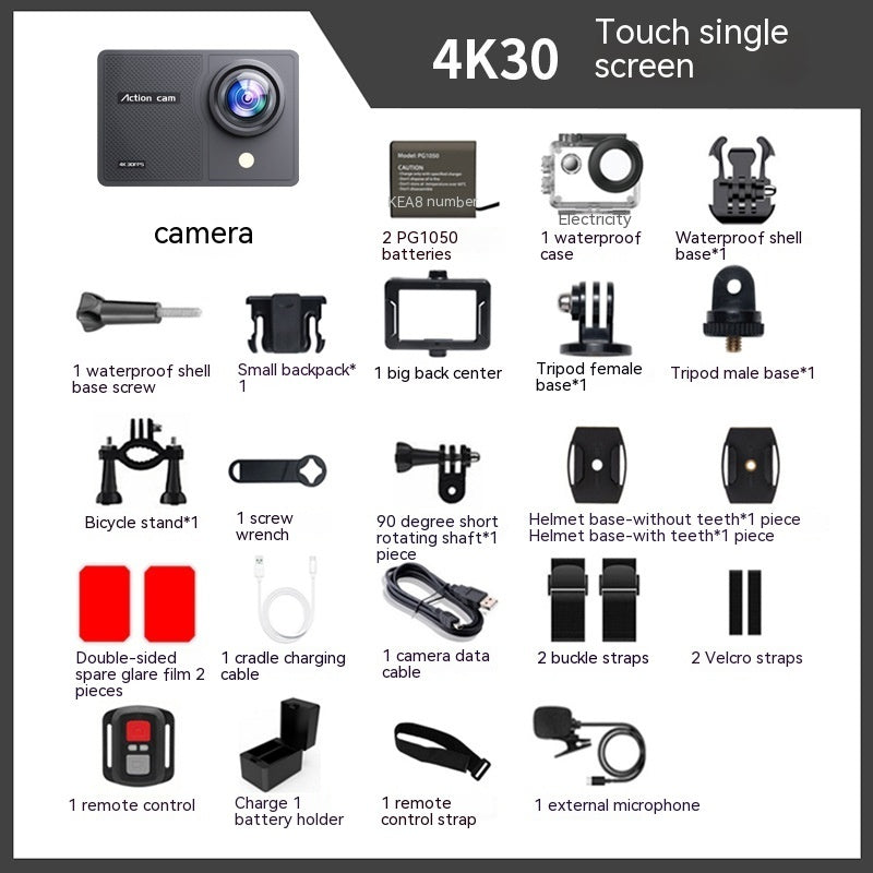 Waterproof 4K Action Camera — 30M Waterproof, Anti-Shake & Wide Angle for Adventure Creators