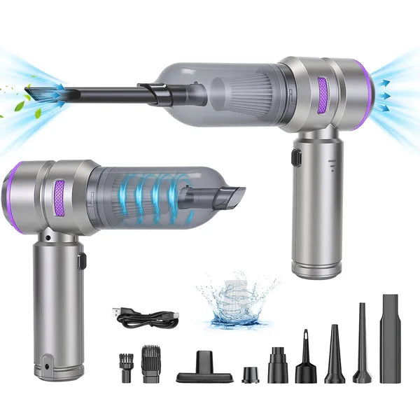4-in-1 Cordless Car Vacuum & Air Duster — 16,000PA Brushless, 2 Reusable Filters