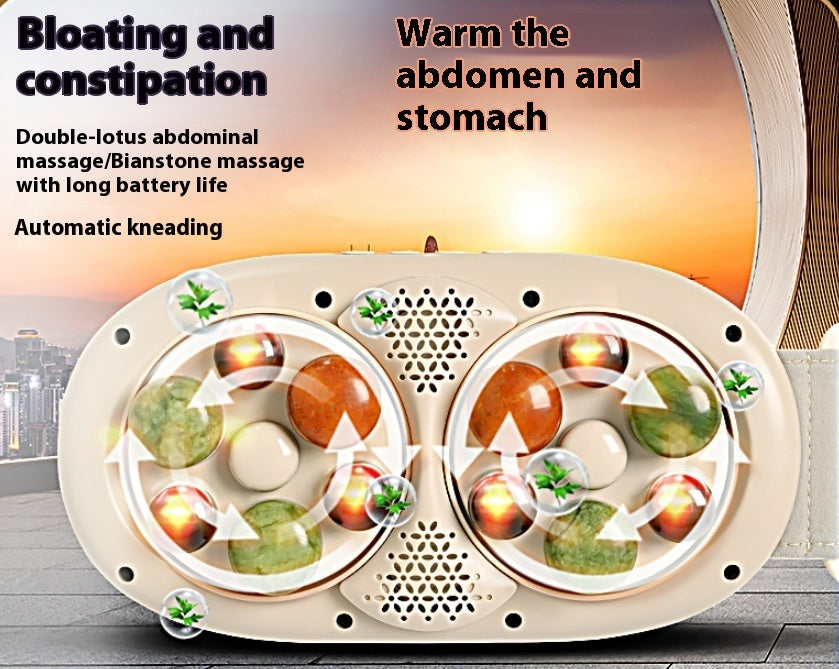 Luxury Electric Abdominal Massager — Hot Compress Stone Massage, Wireless Charging, Constant Temperature