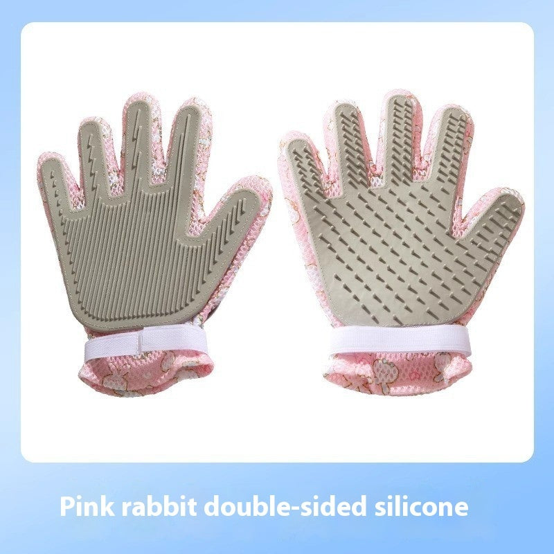 Double-Sided Pet Grooming Gloves — Cats & Dogs