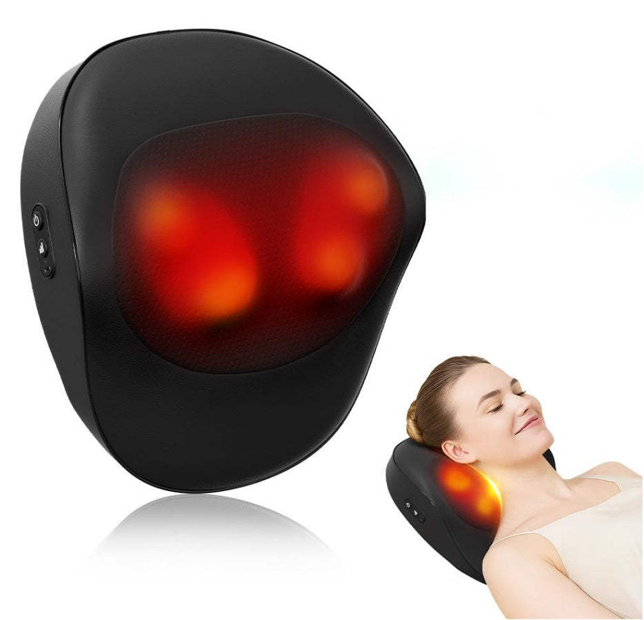 Luxury Smart Massage Cushion with Heat — 3 Speed Neck, Back & Shoulder Massager for Home, Office & Car