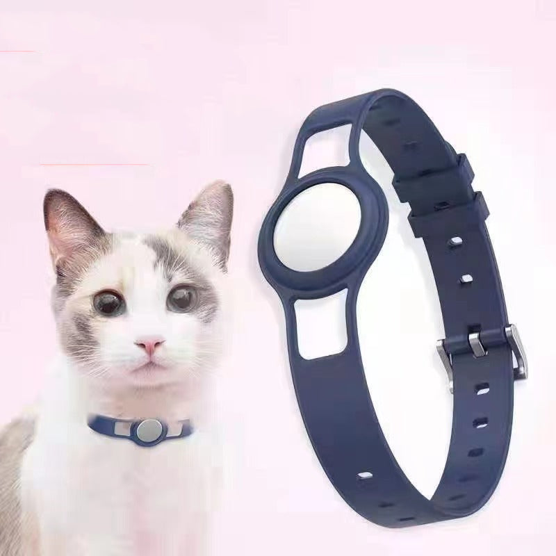 Luxury AirTag Pet Collar Holder — Universal Anti-Lost Silicone Tracker Cover for Cats & Dogs