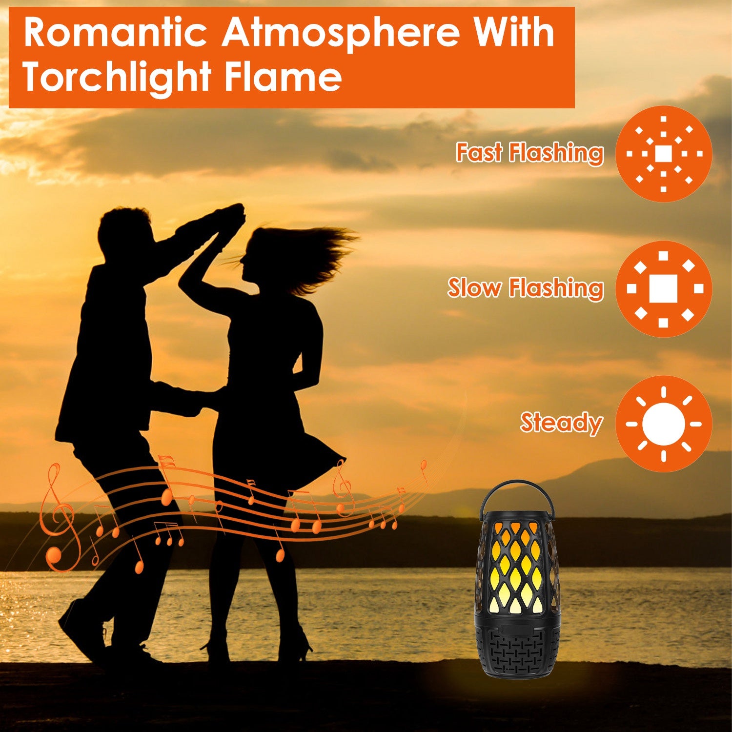 4-in-1 LED Flame Bluetooth 5.3 Speaker | Outdoor Waterproof | 10W | Sync 100 Speakers