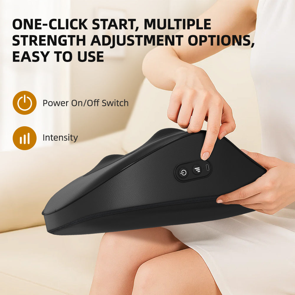 Luxury Smart Massage Cushion with Heat — 3 Speed Neck, Back & Shoulder Massager for Home, Office & Car