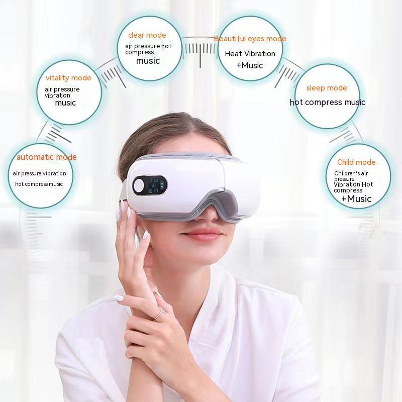 Luxury Smart Eye Massager | Bluetooth Heat Compress Vibration Eye Relief Device