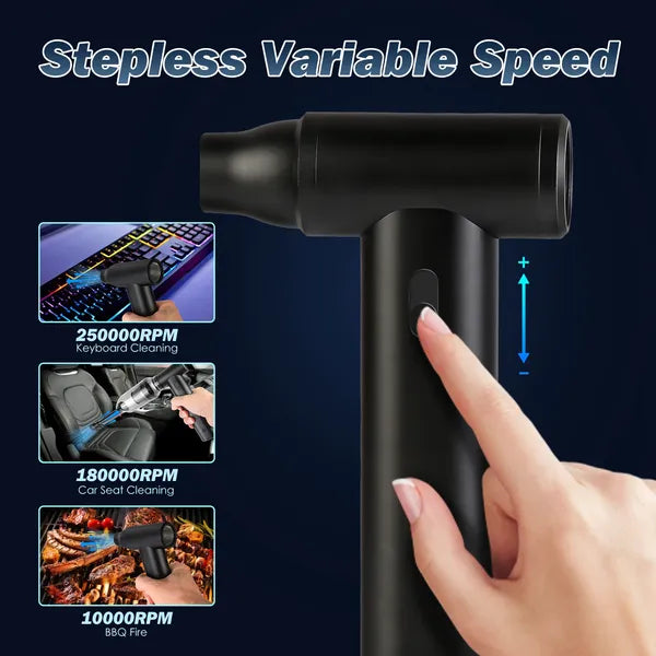 Electric Air Duster — 250,000RPM Brushless Motor, 10,000mAh Cordless Blower