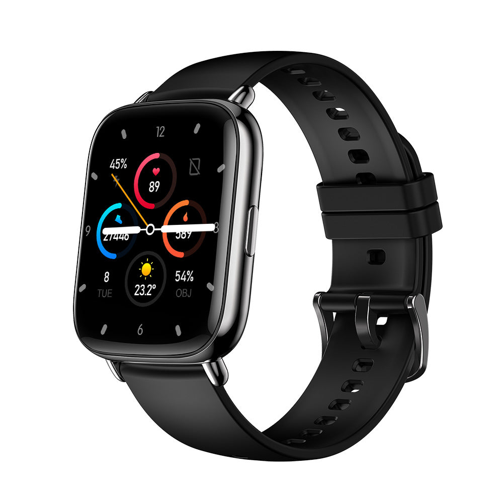 "Smart fitness watch with blood pressure monitor"
"Full touch screen fitness tracker watch"
"Smart watch displaying heart rate monitoring"
"Bluetooth fitness watch with health tracking features"
"Waterproof smart watch for exercise tracking