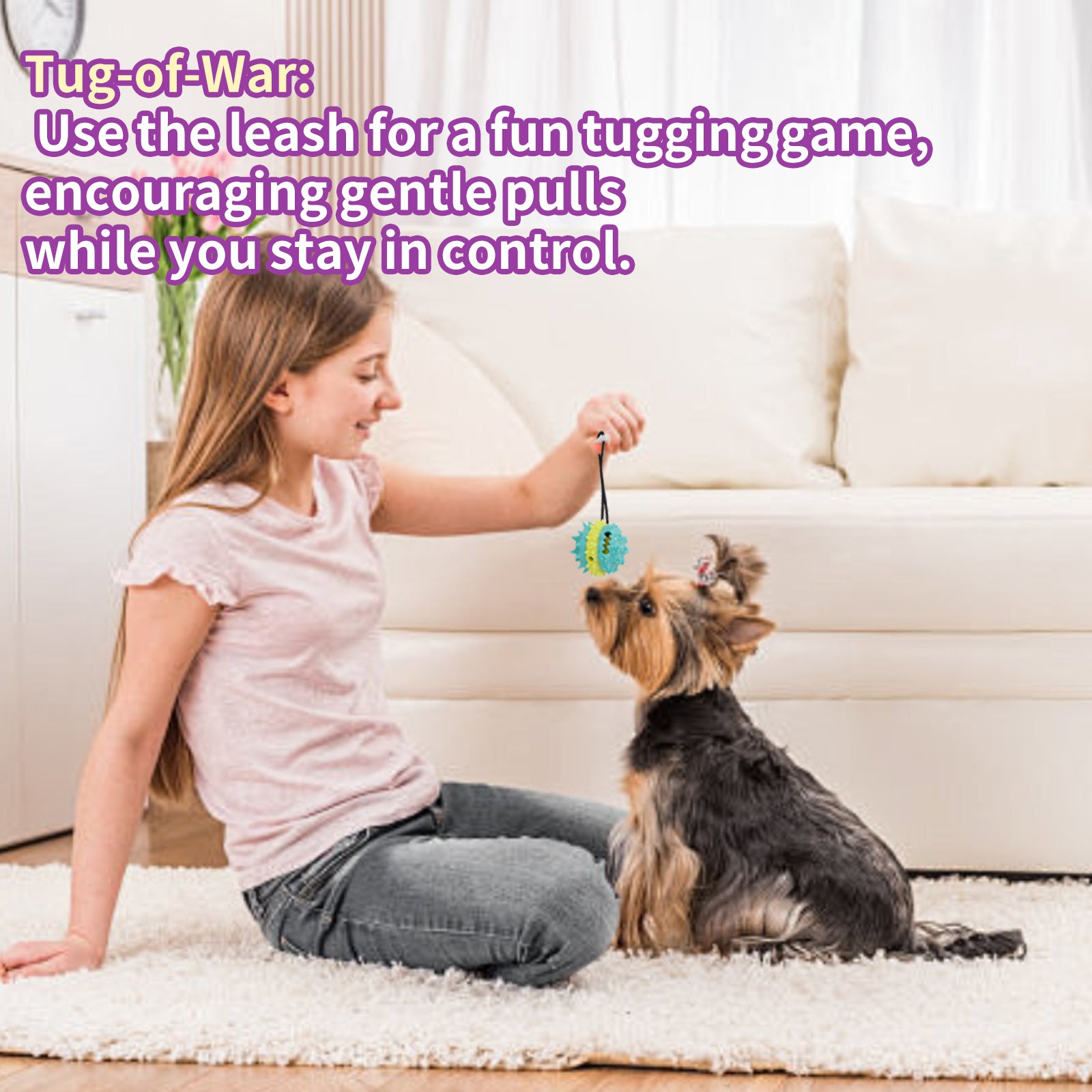 PawTreat 3-in-1 Rope Squeaky Leaking Food Ball Toy – Interactive Treat Dispenser for Cats & Dogs