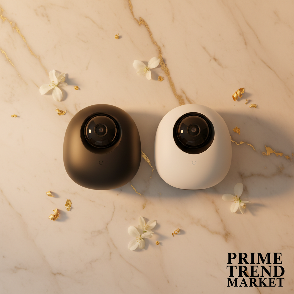 A8 Pet Camera - Black & White Flat Lay