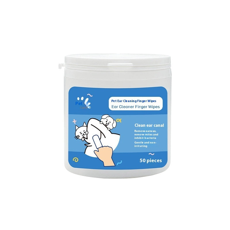 Luxury Pet Dental & Ear Care Cleaning Wipes – Disposable Fingertip Wipes for Cats & Dogs