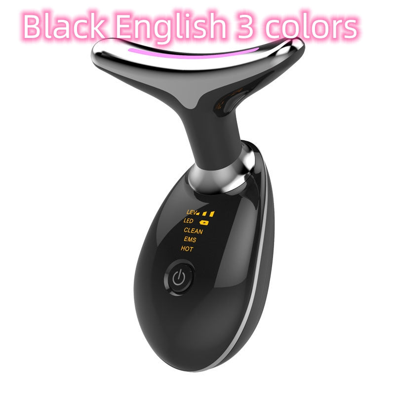 Luxury 7-Color LED EMS Face & Neck Beauty Massager — Negative Ion, Infrared, Ultrasonic Skin Rejuvenation