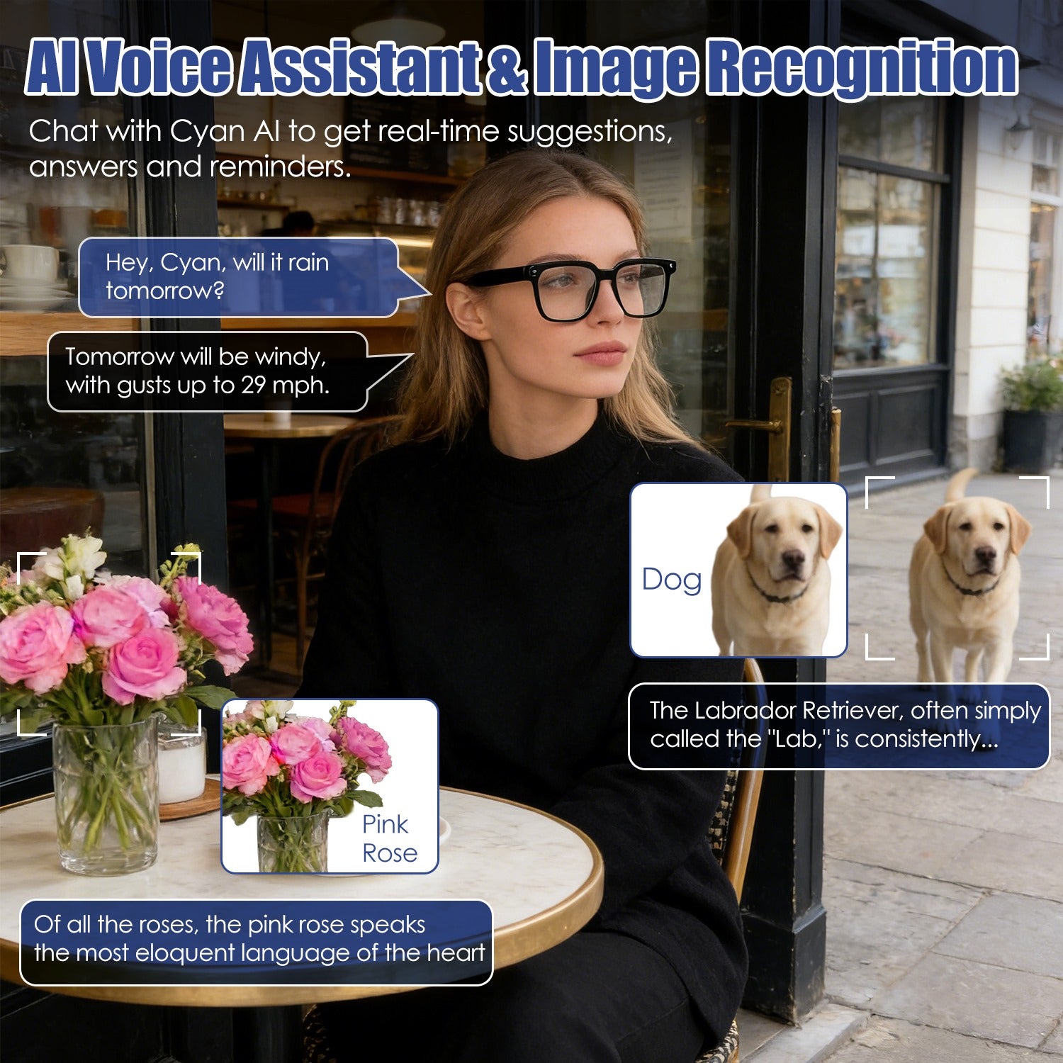 AI Smart Glasses — 8MP Camera, 139-Language Translation & Voice Assistant