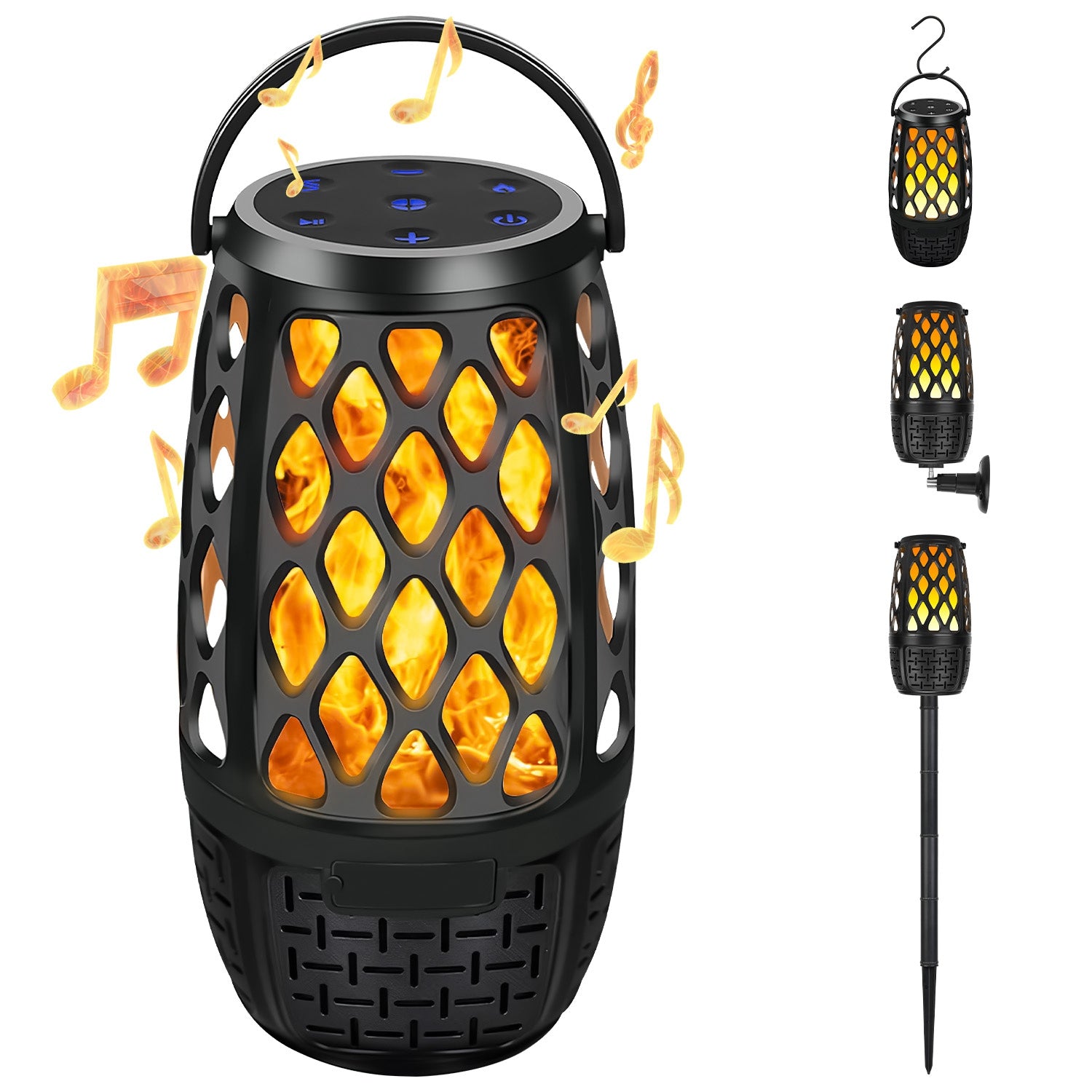 4-in-1 LED Flame Bluetooth 5.3 Speaker | Outdoor Waterproof | 10W | Sync 100 Speakers