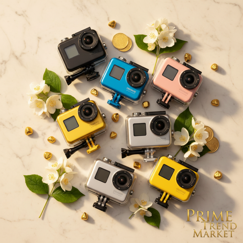 Action Sports Camera — All Colors Flat Lay