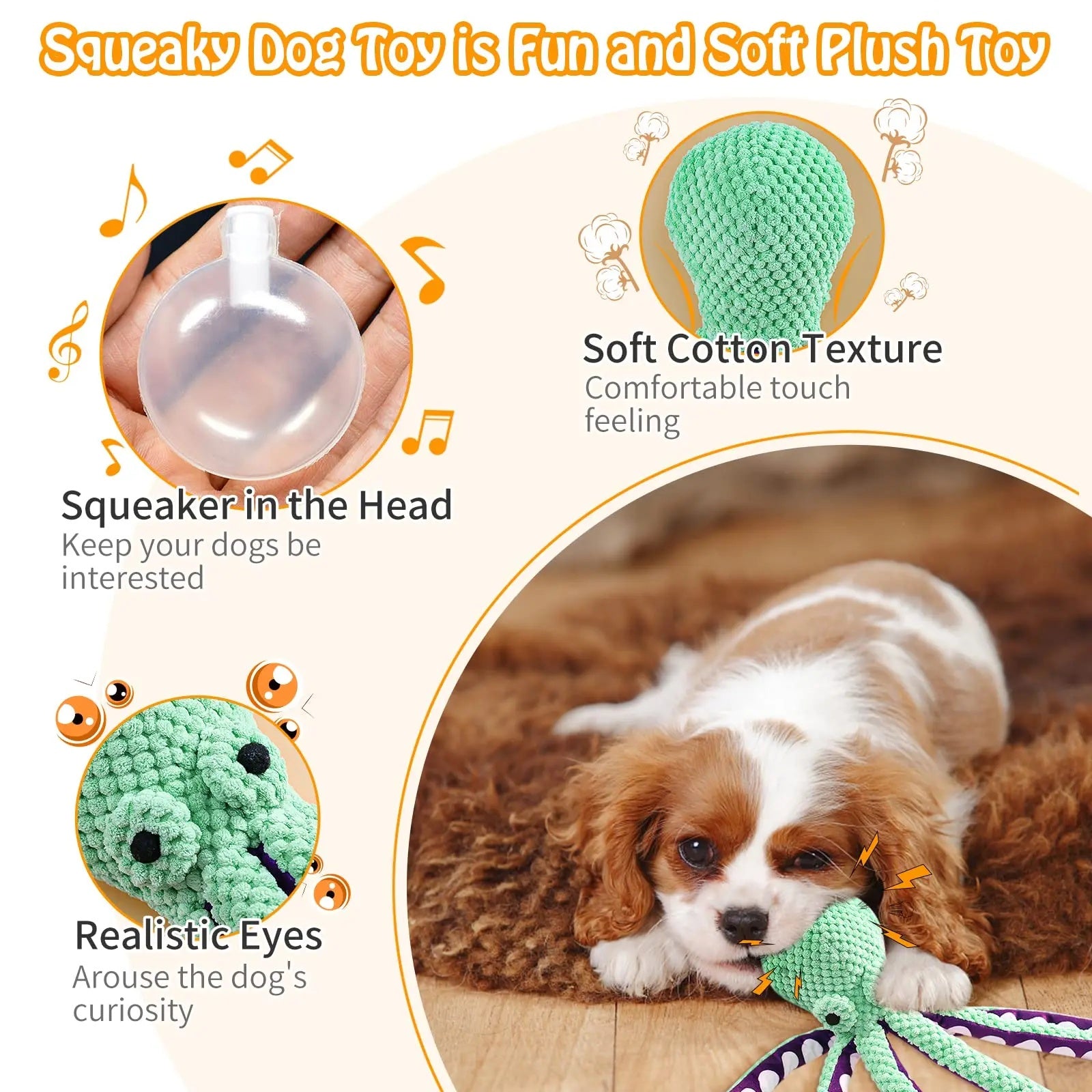 PawSqueak Octopus Shell Squeaky Chew Toy – Bite Resistant Teeth Cleaning Puzzle Toy for Cats & Dogs