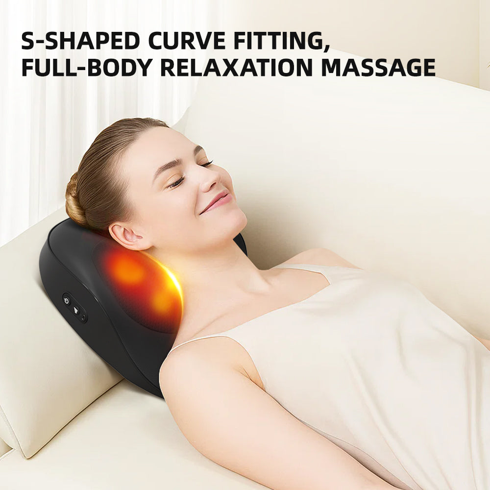 Luxury Smart Massage Cushion with Heat — 3 Speed Neck, Back & Shoulder Massager for Home, Office & Car