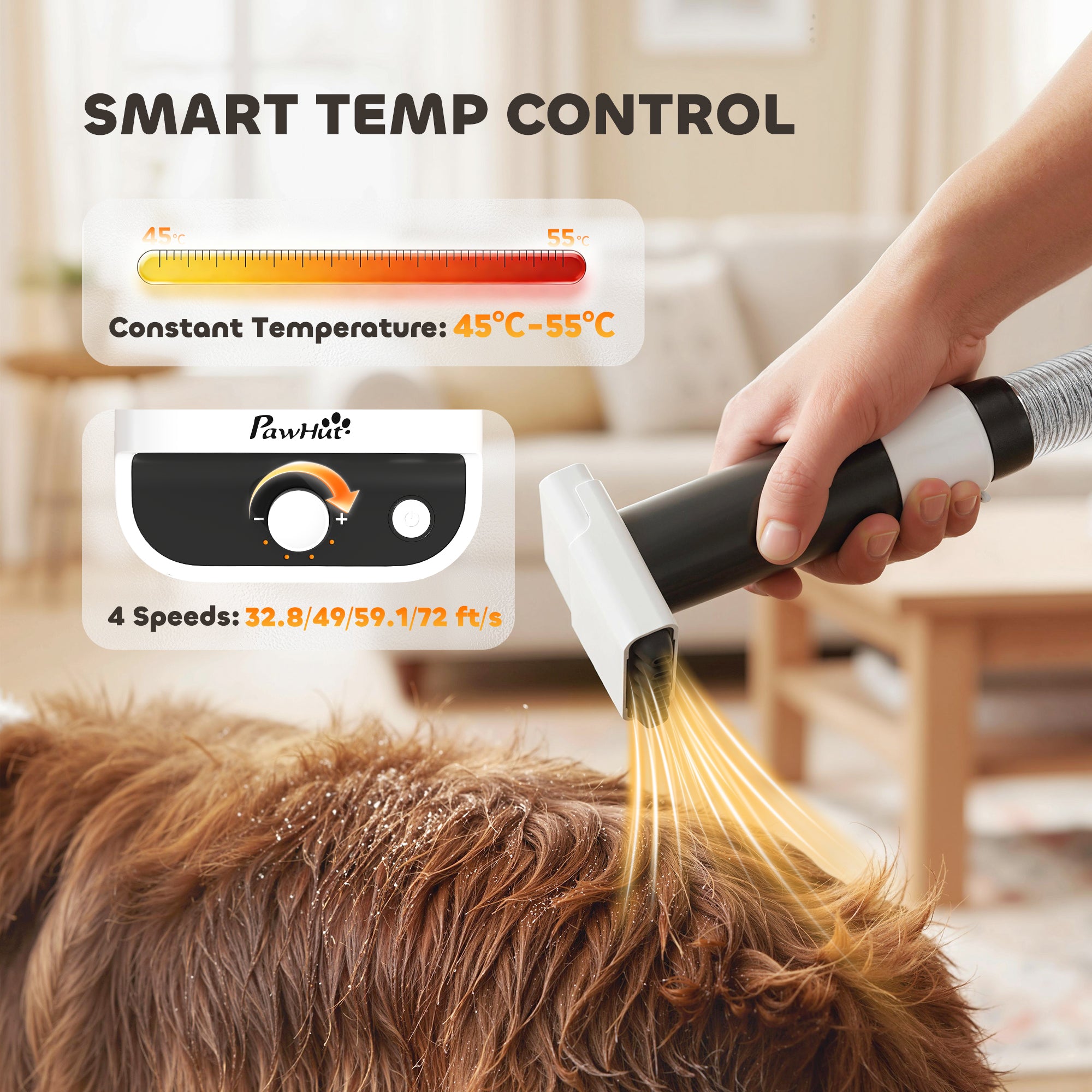 GroomPro™ 5-in-1 Professional Dog Grooming Vacuum & Dryer Kit — Low Noise, Smart Temp Control