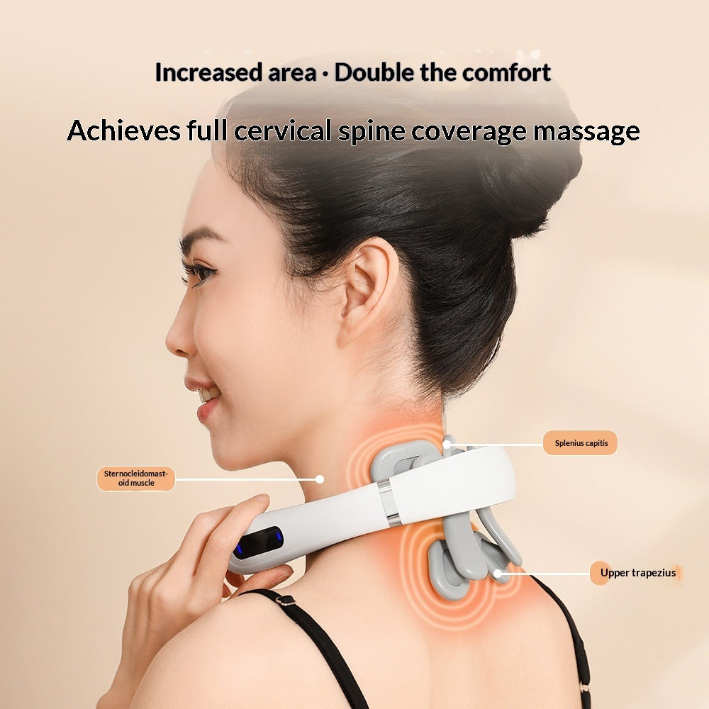 Luxury Low-Frequency Pulse Smart Cervical Massager — Neck Pain Relief, Bluetooth, USB Rechargeable