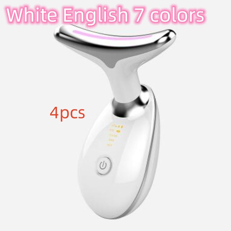 Luxury 7-Color LED EMS Face & Neck Beauty Massager — Negative Ion, Infrared, Ultrasonic Skin Rejuvenation