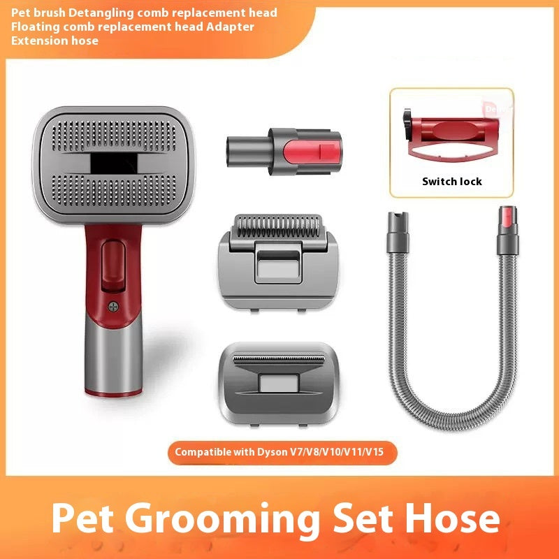Luxury Professional Pet Hair Suction Grooming Kit — 5-Suit Shaver & Comb Set for Dogs & Cats