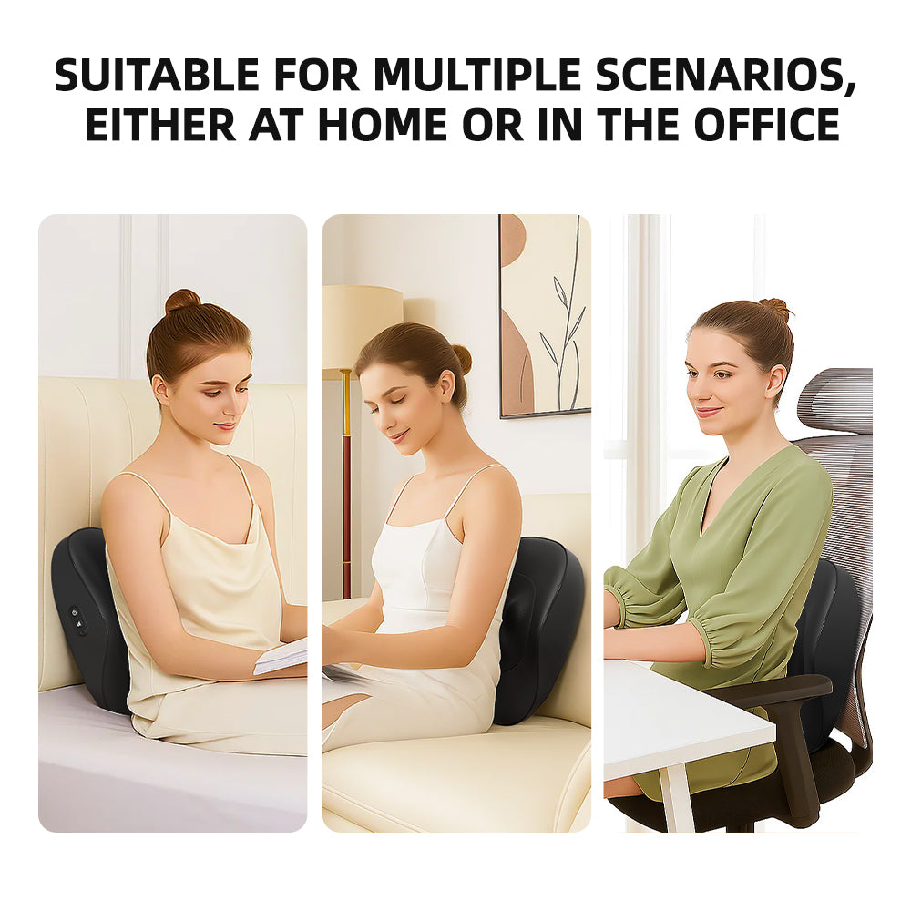 Luxury Smart Massage Cushion with Heat — 3 Speed Neck, Back & Shoulder Massager for Home, Office & Car