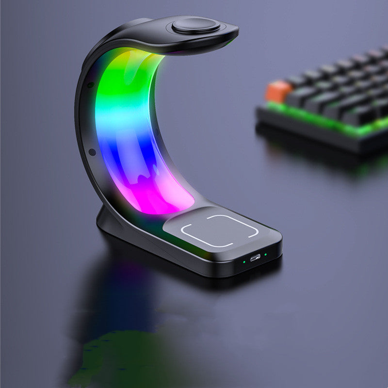 4-in-1 RGB Magnetic Wireless Charging Station | Fast Charge Phone, Watch & Earbuds with Atmosphere Light