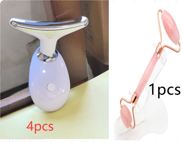 Luxury 7-Color LED EMS Face & Neck Beauty Massager — Negative Ion, Infrared, Ultrasonic Skin Rejuvenation