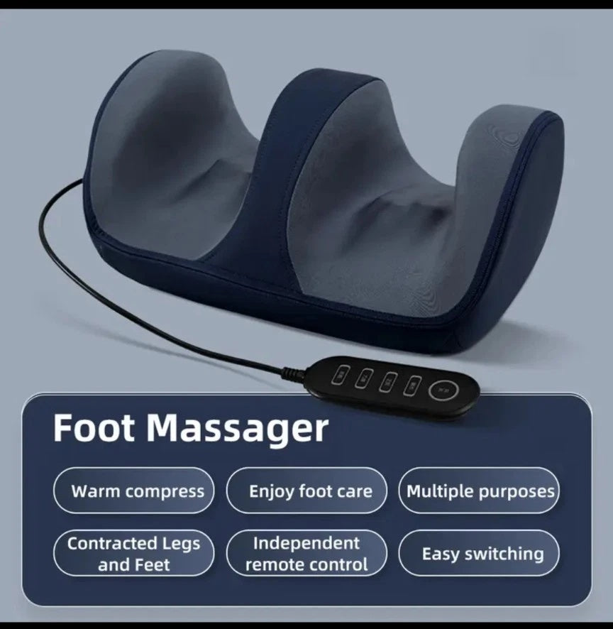 Luxury Shiatsu Electric Foot & Calf Massager with Heat — 3 Intensity Levels, Rolling Calf Massage