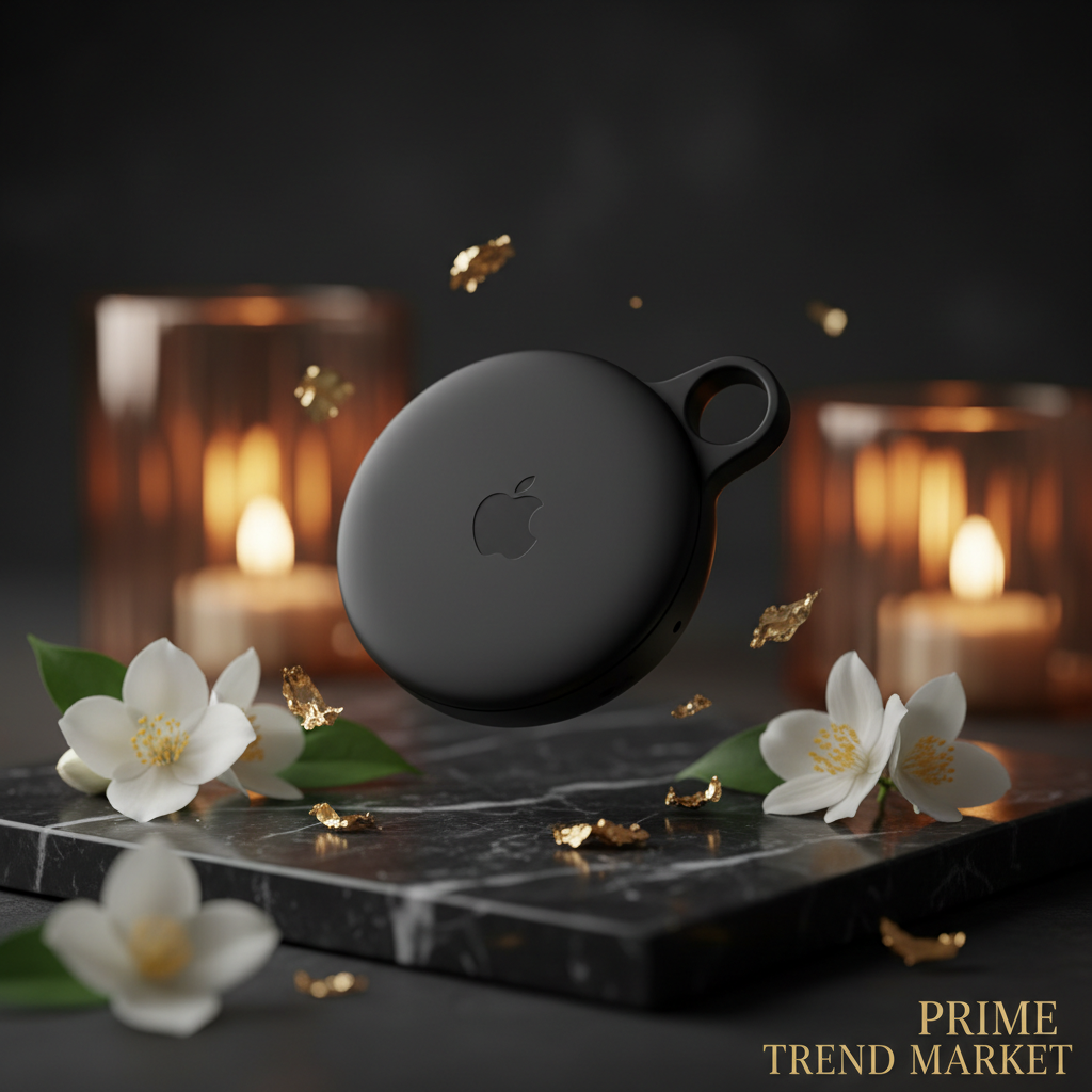 Black Find My Tracker Hero Shot on Marble
