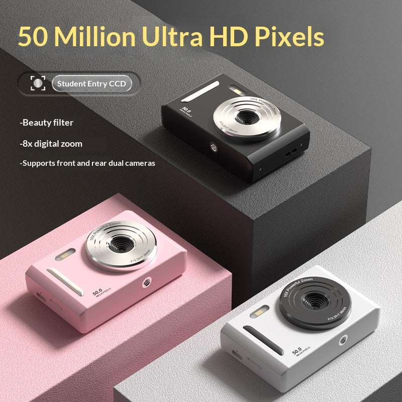 CampusShot™ CCD Student Digital Camera — HD Dual Front & Rear Lens in 6 Premium Colors
