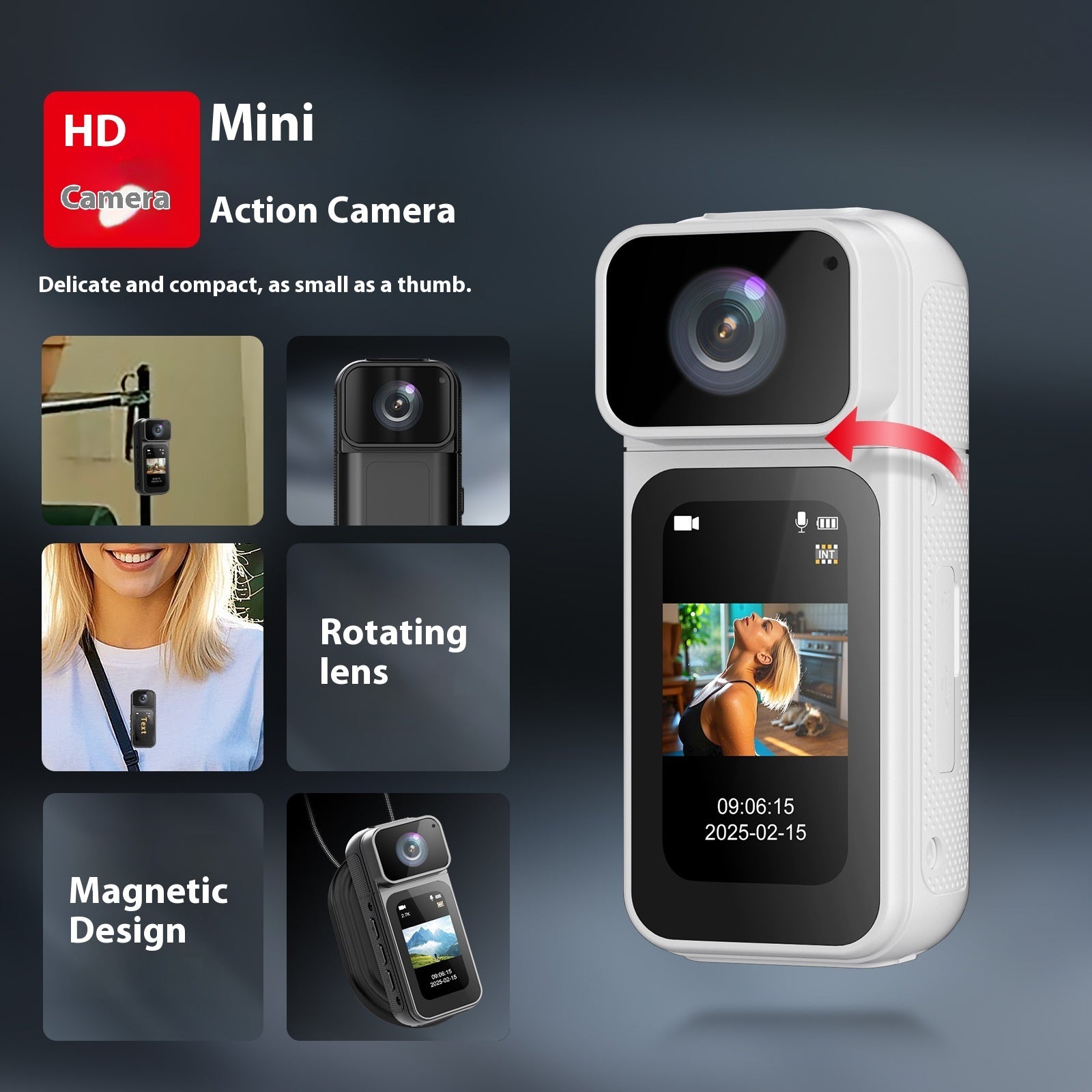 Luxury S80 Pro Anti-Shake Sports Camera — HD Video, Outdoor Adventure Cam | Black & White