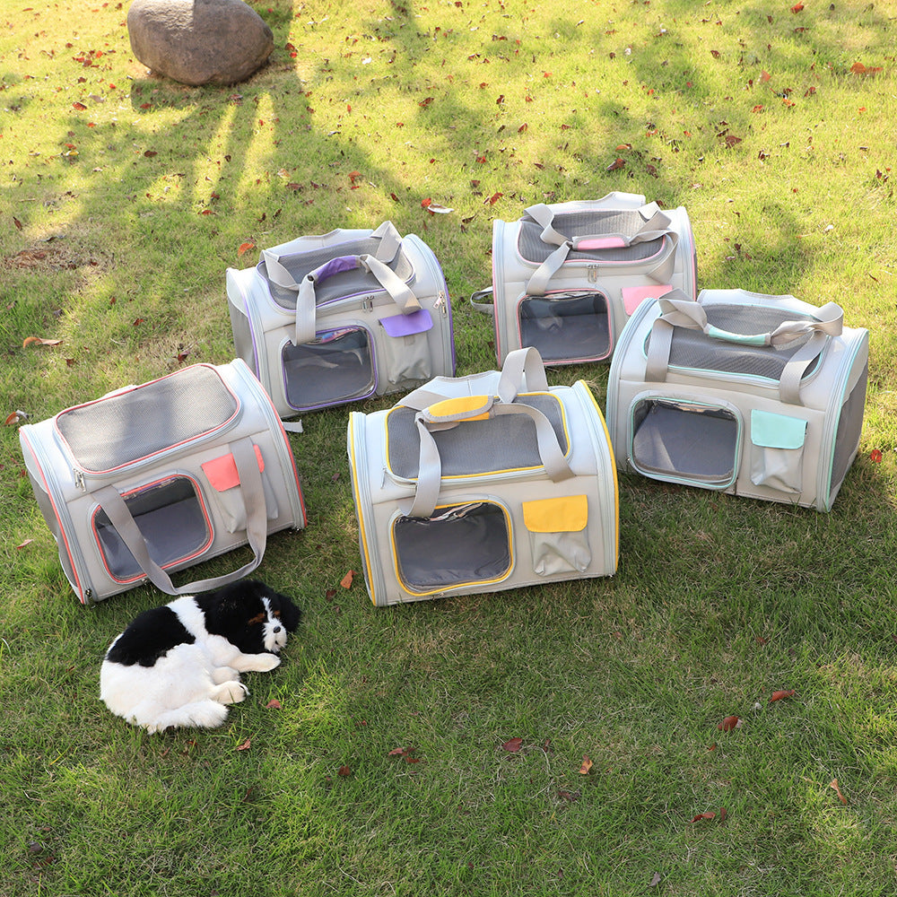 Luxury Foldable Dual-Purpose Pet Shoulder Bag – Cat & Small Dog Carrier