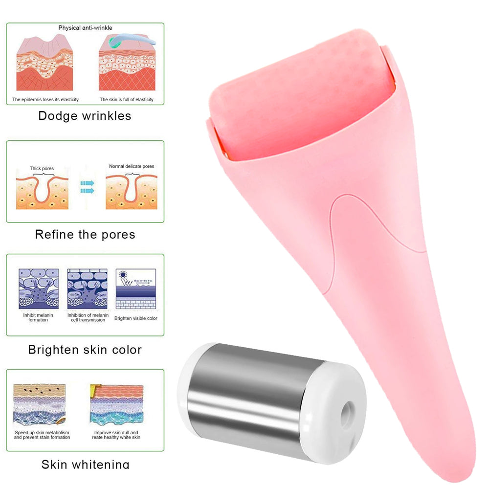 Luxury Facial Ice Roller Massage Tool — De-Puffing, Skin Tightening & Face Lifting Beauty Device