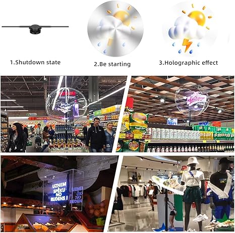 3D Hologram Fan Display — WiFi App-Controlled 16.5" LED Advertising Sign