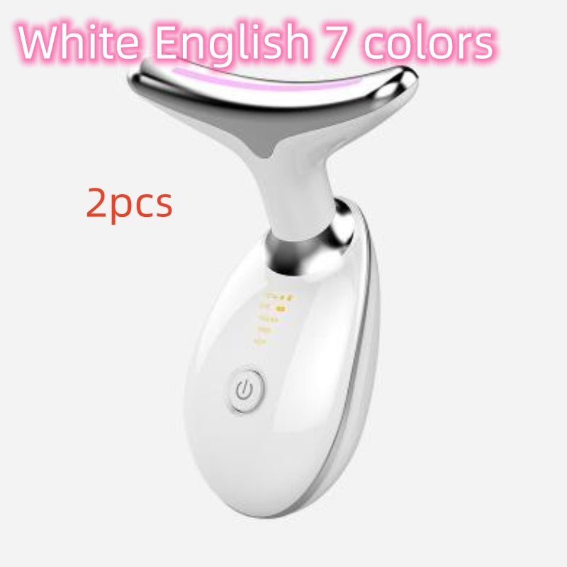 Luxury 7-Color LED EMS Face & Neck Beauty Massager — Negative Ion, Infrared, Ultrasonic Skin Rejuvenation