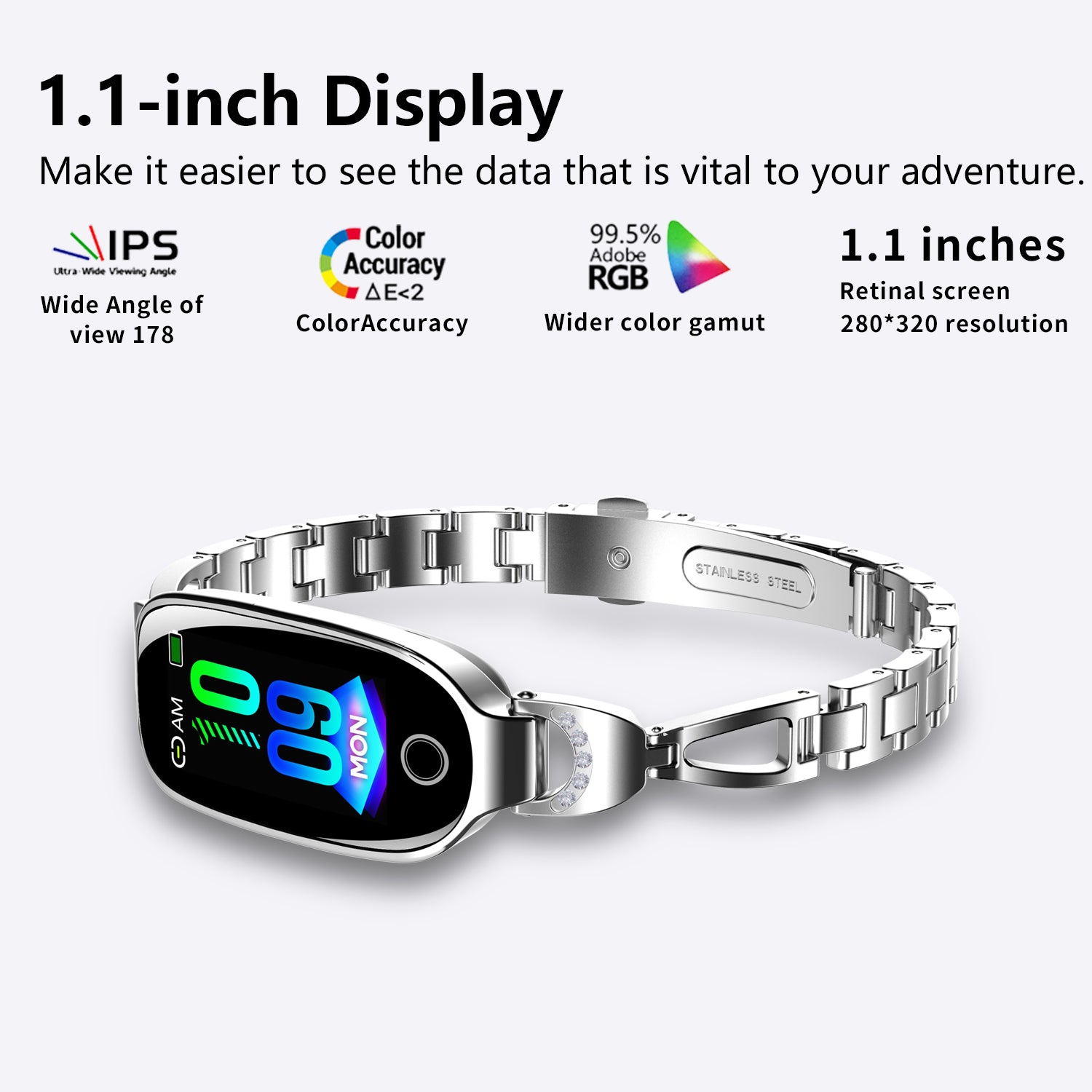 Luxury Women's Bling Smartwatch — Menstrual Cycle, Heart Rate, Remote Photography & More